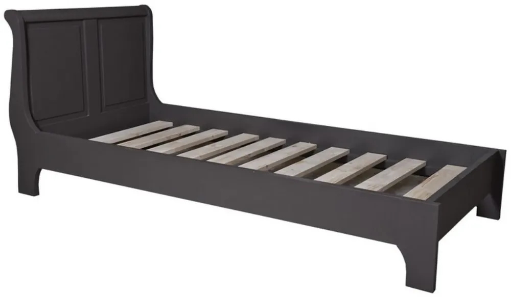 Top-Angebot Casa Padrino lit de style campagnard en bois massif anthracite - Plusieurs Tailles - Meubles de Chambre à Coucher