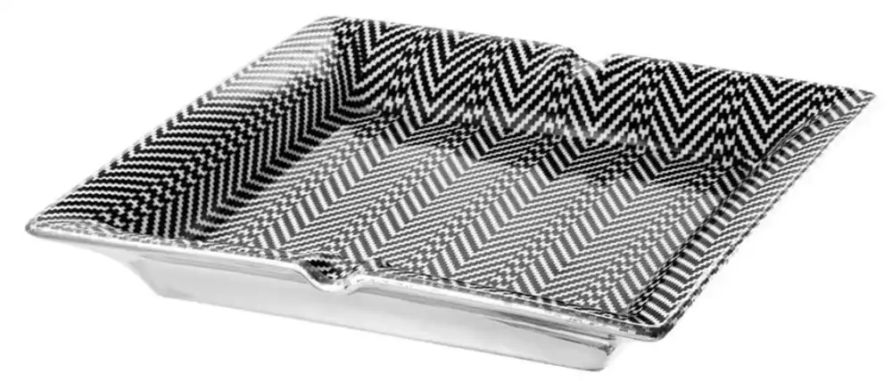 Knallerangebot Casa Padrino Cendrier en Porcelaine Noir / Blanc 24 x 24 x H. 3 cm - Qualité Luxe