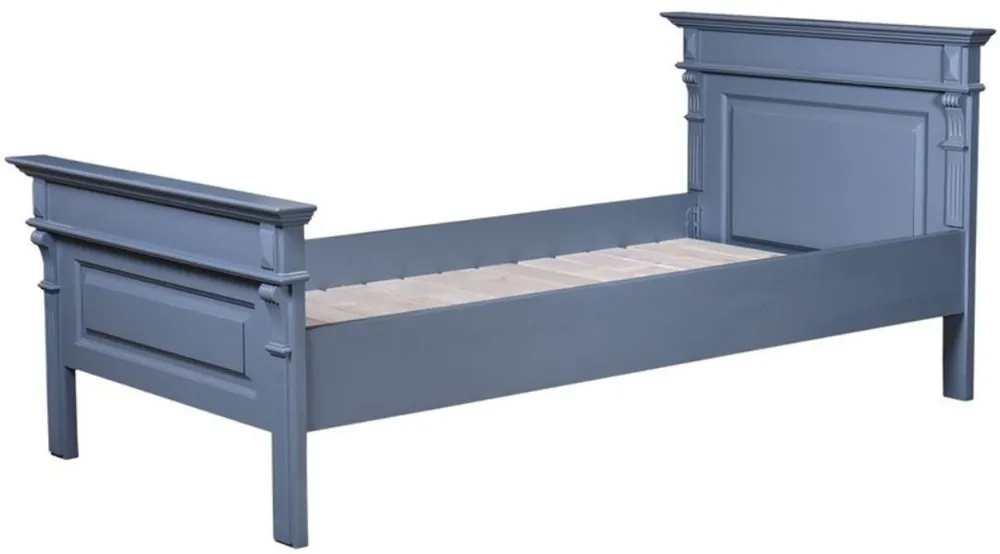 Casa Padrino Lit de Style Campagnard Bleu - Tailles Diverses - Mobilier de Chambre à Coucher en Bois Massif Rabatt