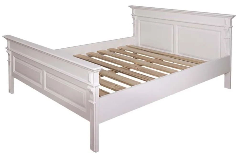 Casa Padrino Lit de Style Campagnard Blanc - Tailles Diverses - Mobilier de Chambre à Coucher en Bois Massif Saisonangebot