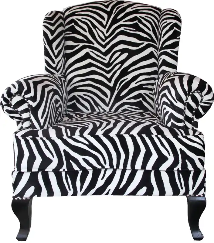 Finale Aktion Casa Padrino Fauteuil de luxe Chesterfield Ears Fauteuil Zebra - Club Furniture - Édition limitée