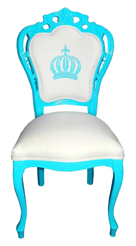 Pompöös by Casa Padrino Chaise de baroque de luxe Turquoise / Blanc - Chaise baroque Pompööser conçue par Harald Glööckler Jetzt Bestellen
