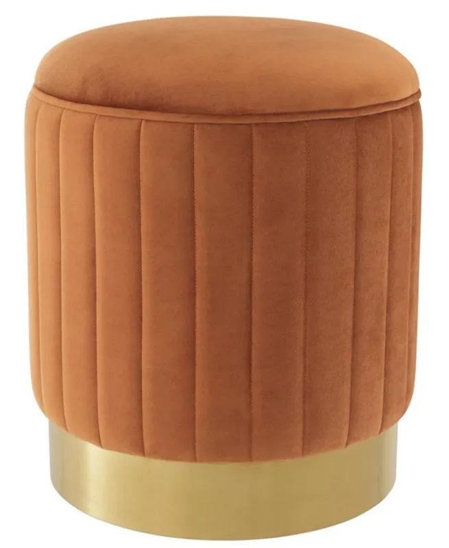 Angebot Casa Padrino Tabouret Orange / Laiton Ø 40 x H. 45 cm - Tabouret de Luxe