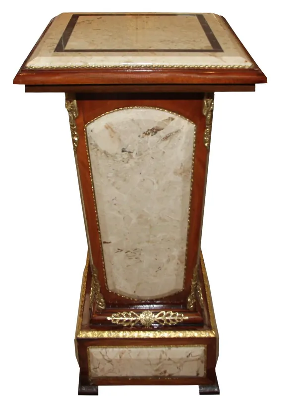 Casa Padrino colonne baroque en acajou / crème avec garniture en marbre - 78 x 43 xh.43 cm Geprüft