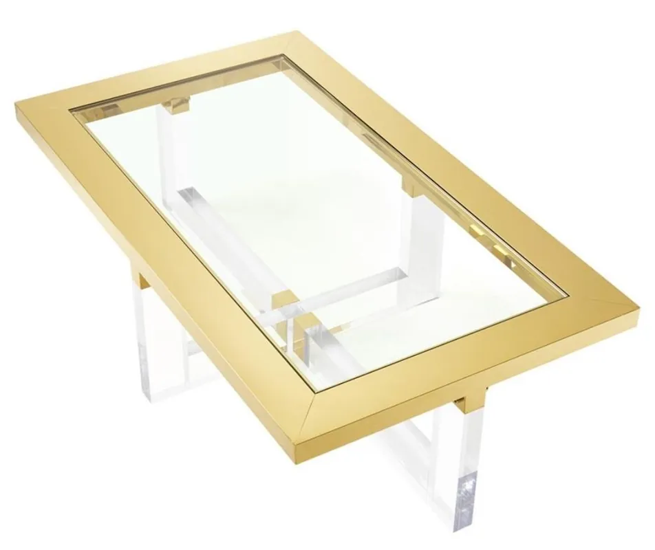 Schnäppchen Casa Padrino table basse de luxe or 140 x 80,5 x H. 43 cm - Meubles de Salon