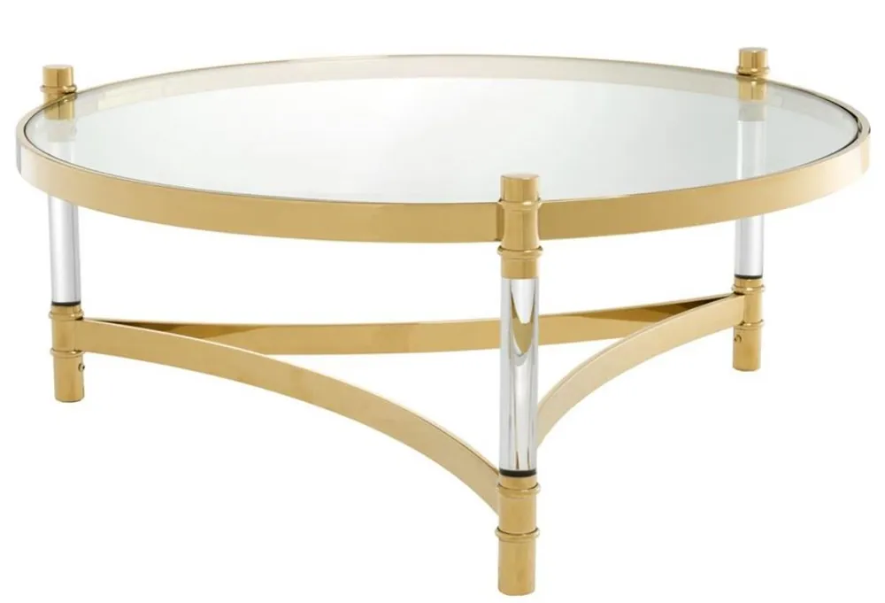 Bestseller Casa Padrino table basse or Ø 104 x H. 43 cm - Mobilier de Salon de Luxe
