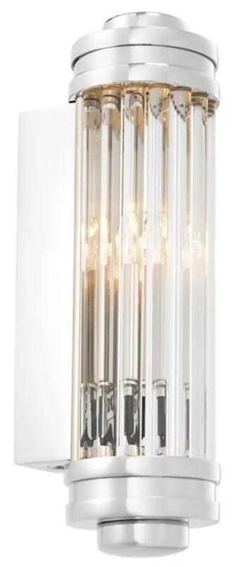 Casa Padrino applique murale en argent 7 x 10 x H. 26 cm - Hotel & Restaurant Lamp Echt