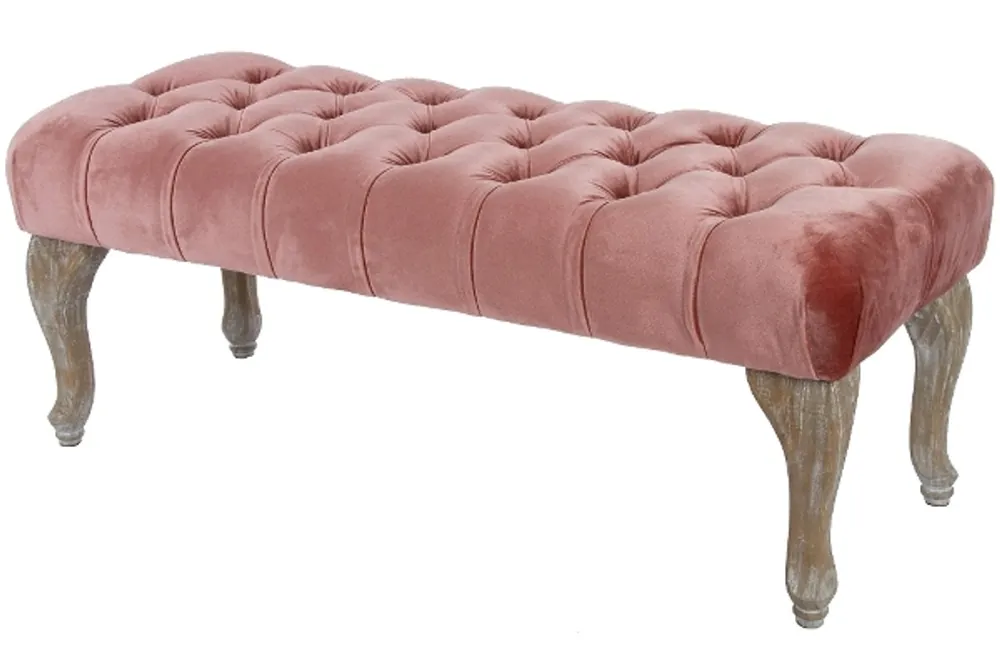 Nur Für Kurze Zeit Casa Padrino banc de style baroque rose / antique marron 100 x 40 x H. 42 cm - Mobilier Baroque