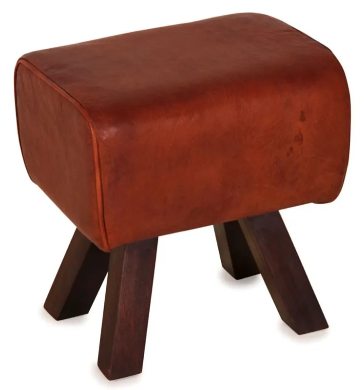 Knallerangebot Casa Padrino tabouret de luxe marron / marron foncé 44 x 32 x H. 45 cm - Tabouret en Look Turnbock