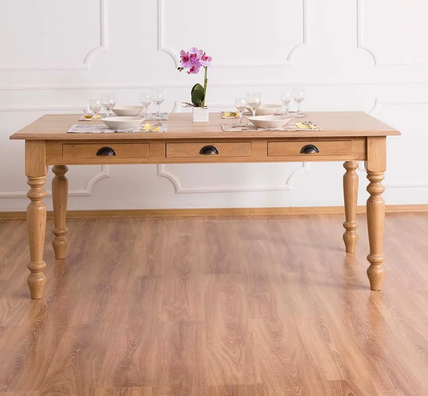 Jetzt Bestellen Casa Padrino table à manger de style campagnard couleur naturelle 180 x 90 x h 78 cm - mobilier de salle à manger rustique