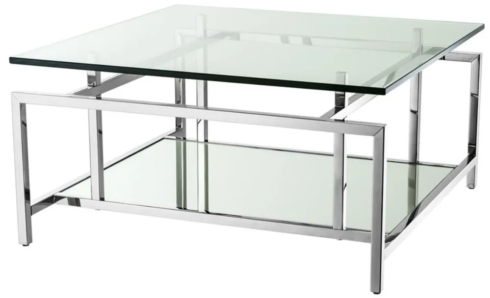 Casa Padrino table basse argent 70 x 70 x H. 35 cm - Table Basse de Luxe Preisknaller