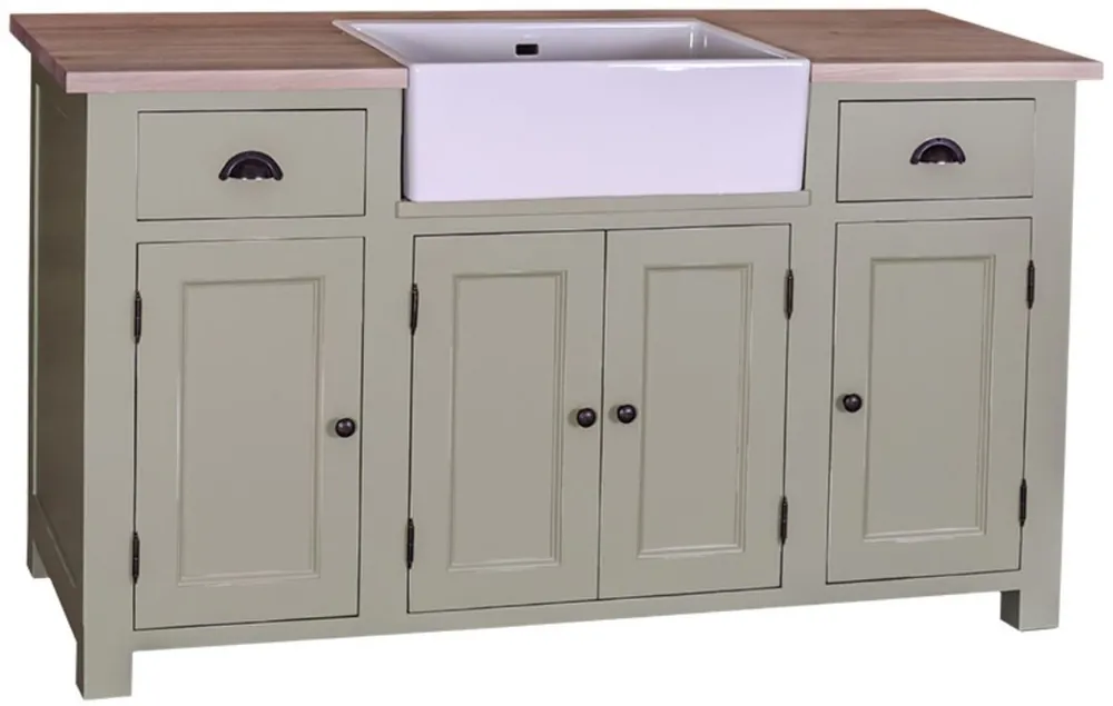 Casa Padrino meuble vasque de style campagnard vert clair / couleurs naturelles 155 x 65 x H. 90 cm - Meuble sous Lavabo avec 4 Portes et 2 Tiroirs Heißes Angebot