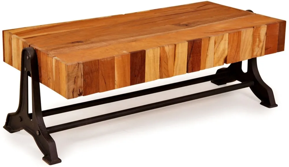 Markenprodukt Casa Padrino table basse de style campagnard naturel / noir 120 x 60 x H. 46 cm - Meubles de Salon