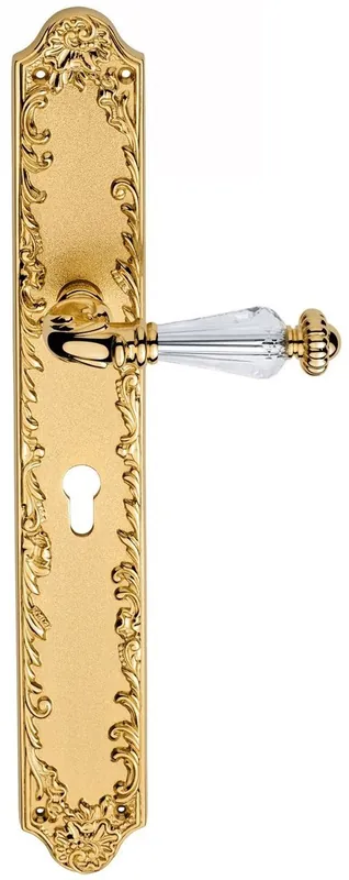 Markenware Casa Padrino ensemble de poignée de porte de luxe baroque avec verre en cristal Swarovski or 14,3 x H 40,6 cm - Première Qualité