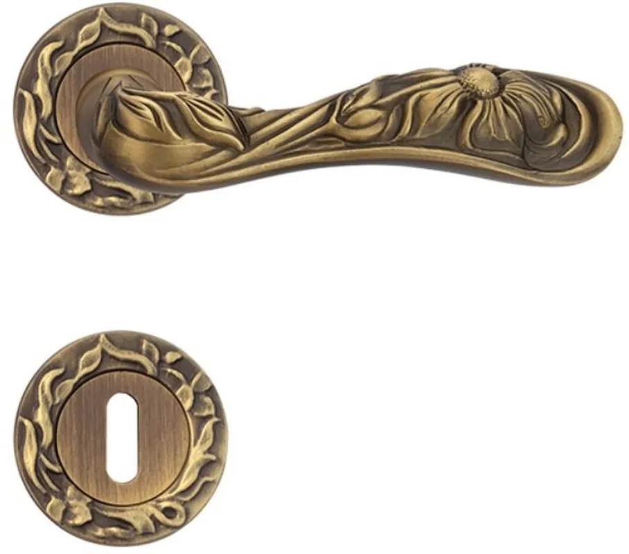 Echt Casa Padrino ensemble de poignée de porte baroque laiton patiné 14 x H. 5,3 cm - Accessoires Baroque pour Hôtels et Restaurants