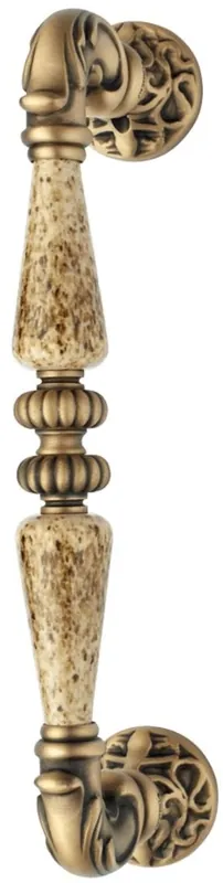 Casa Padrino ensemble de poignée de porte baroques laiton patiné 4,6 x H. 27,4 cm - Ensemble de Poignée de Porte de Style Baroque avec de la Porcelaine Précieuse Garantierte Lieferung