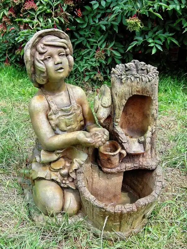 Casa Padrino fontaine de jardin deco vert / marron H. 59 cm - Fontaine de Luxe en Pierre Artificielle Bestpreis