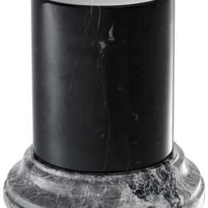 Preis Gesenkt Casa Padrino Marbre Colonne De Luxe Noir / Gris Ø 17,5 x H 19 cm - Accessoires de Décoration de Salon