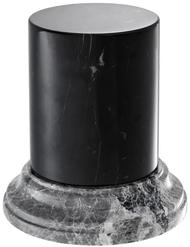 Preis Gesenkt Casa Padrino Marbre Colonne De Luxe Noir / Gris Ø 17,5 x H 19 cm - Accessoires de Décoration de Salon