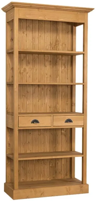 Casa Padrino meuble étagère de style campagnard naturel 90 x 39 x H. 197 cm - Armoire de Style Campagnard avec 2 Tiroirs Kracherpreis
