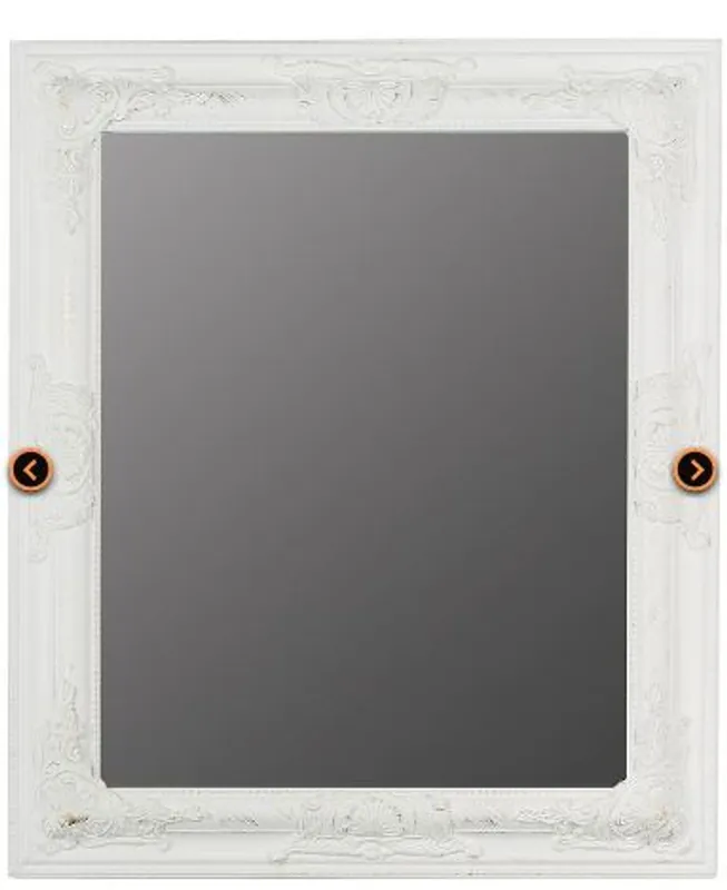 Abverkauf Miroir mural Casa Padrino Baroque Blanc Hauteur 62 cm, largeur 52 cm - Elégant & somptueux - Look vintage - Fait à la main