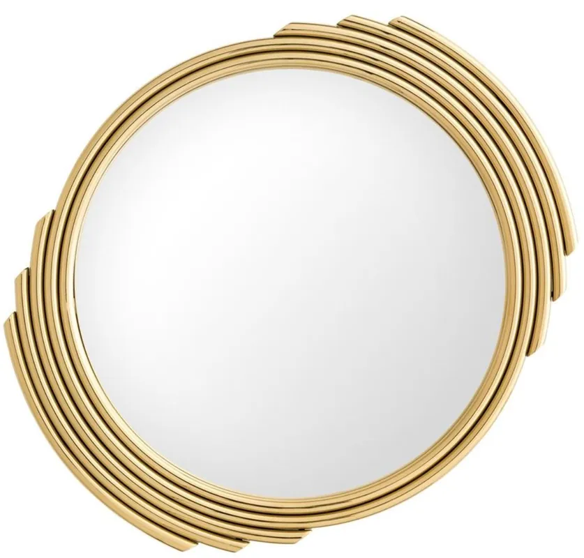 Casa Padrino miroir en acier inoxydable design or Ø 100 cm - Miroir Mural de Salon de Luxe Neuheit