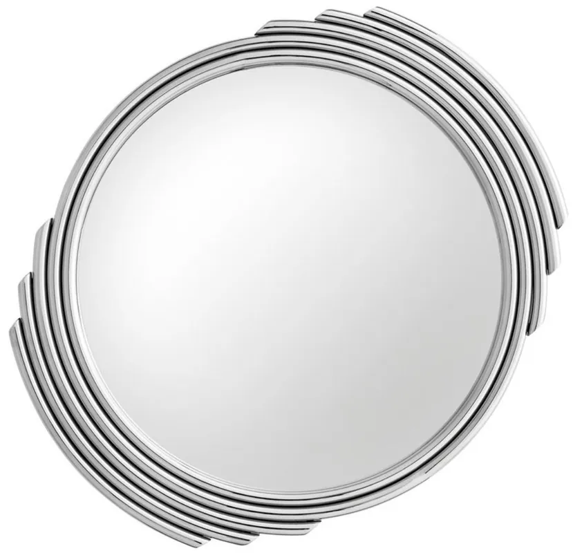 Markenware Casa Padrino miroir en acier inoxydable design argent Ø 100 cm - Miroir Mural de Salon de Luxe