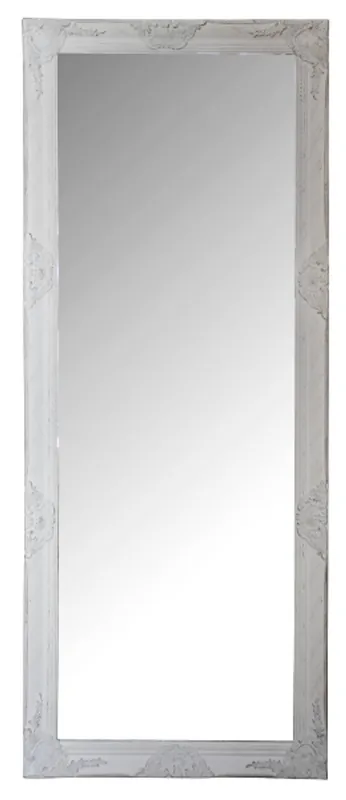 Bestpreis Casa Padrino miroir / miroir mural baroque avec cadre en bois blanc 60 x H. 150 cm - Mobilier Baroque