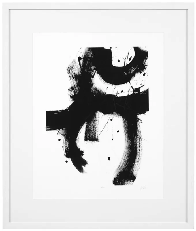 Günstig Casa Padrino Image de luxe design II noir / blanc 85 x H. 100 cm - Impression d'art avec cadre en bois