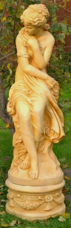 Aktuell Casa Padrino Sculpture / Statue Art Nouveau Ø 45 x H. 160 cm - Figure de Décoration de Jardin avec Socle