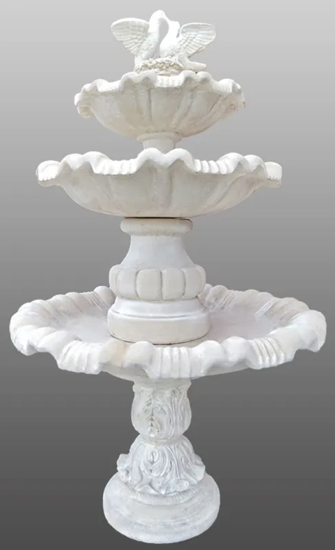 Casa Padrino Art Nouveau Fontaine / Fontaine de Jardin Ø 130 x H. 205 cm - Fontaine en Pierre Artificielle avec Colombes Décoratives Angebot