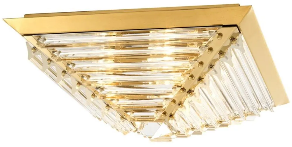 Ausverkauf Casa Padrino lampe de couverture de luxe en verre cristal or 49 x 49 x H. 21 cm - Qualité de Luxe
