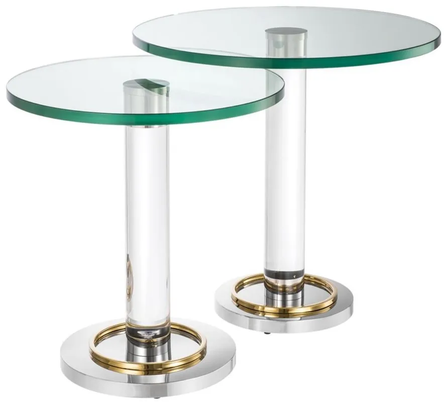 Casa Padrino luxe table de salon ensemble argent / or - Meubles de Salon Billig