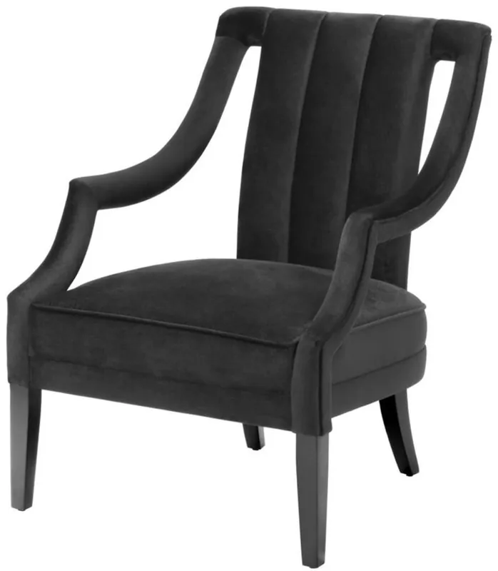 Versand Am Gleichen Tag Casa Padrino fauteuil de luxe noir 70 x 80 x H. 95 cm - Qualité de Luxe