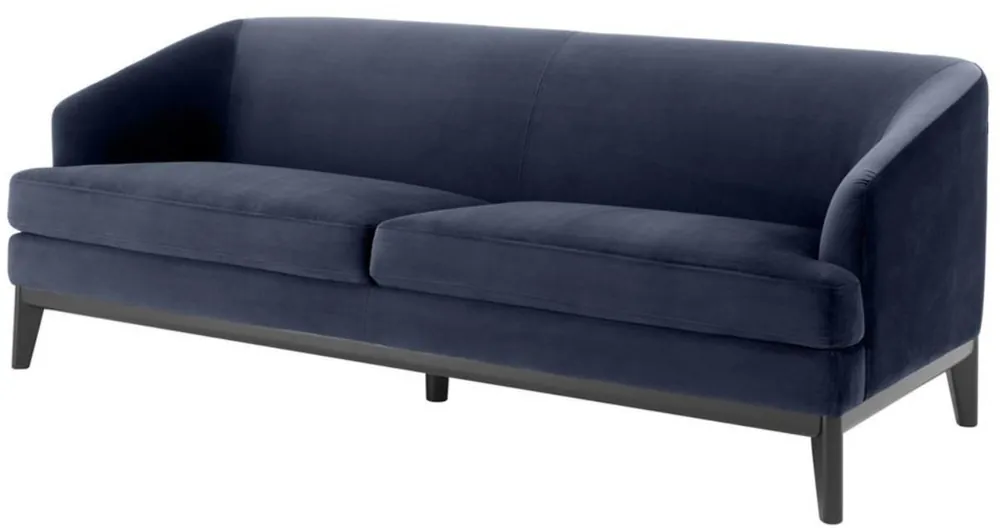 Casa Padrino canapé de salon de luxe bleu nuit / noir 195 x 90 x H. 75 cm - Mobilier de Luxe Markenprodukt