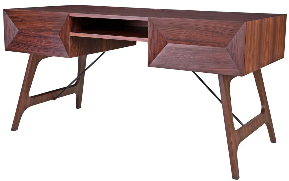 Casa Padrino Bureau de Luxe en Bois de Rose avec 2 Tiroirs Marron 150 x 70 x H. 76 cm - Mobilier de Bureau de Luxe Solange Der Vorrat Reicht