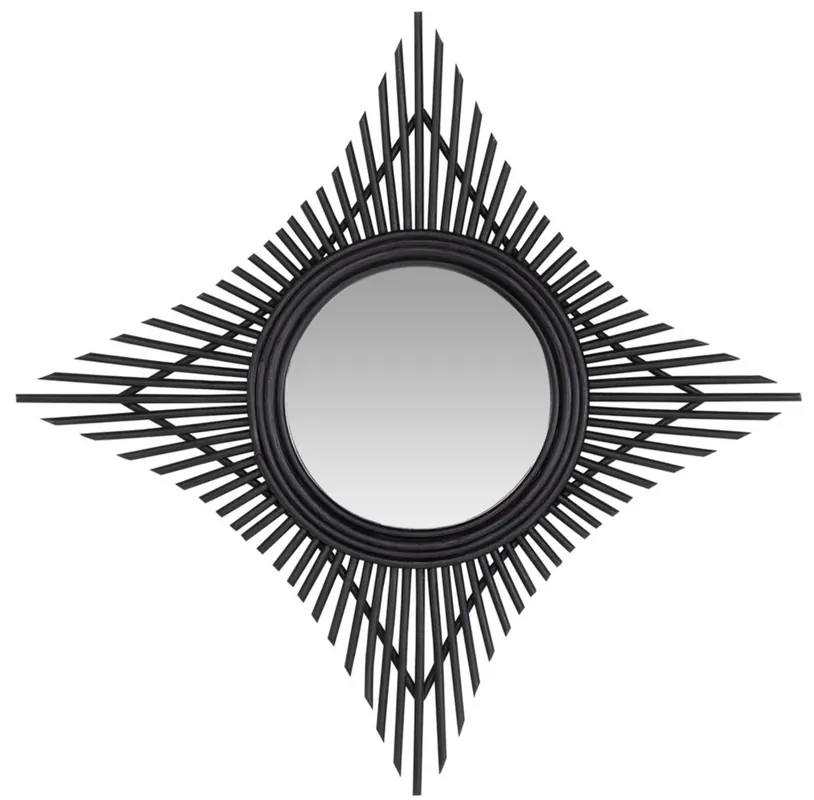 Casa Padrino miroir en rotin noir 70 x 3,5 x H. 70 - Accessoires Déco Solange Der Vorrat Reicht