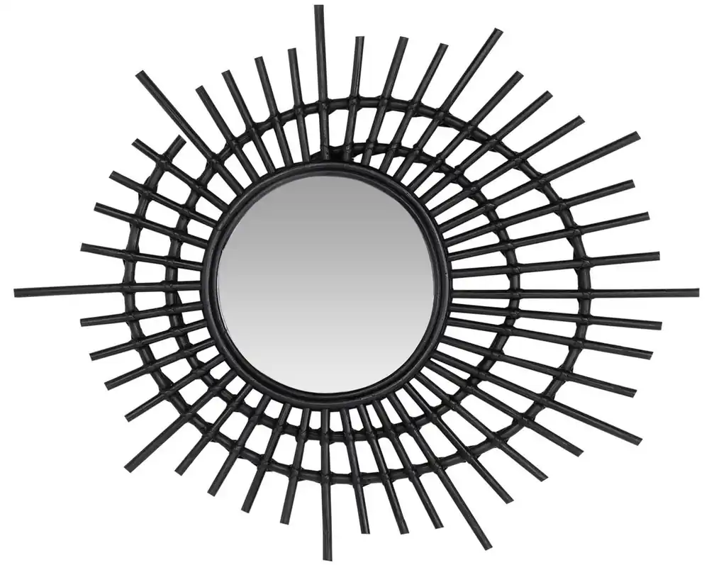 Top-Angebot Casa Padrino miroir en rotin noir Ø 75 cm - Accessoires Déco