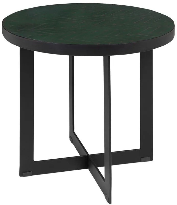 Casa Padrino table basse de luxe vert / noir Ø 50 x H. 45 cm - Table Basse Ronde avec Carreaux de Céramique Bestpreis