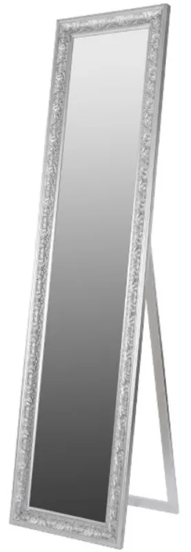 Casa Padrino miroir de stand / miroir mural baroque argent 45 x H. 180 cm - Miroir Fait main avec Cadre en Bois et Belles Ornements Neue Kollektion