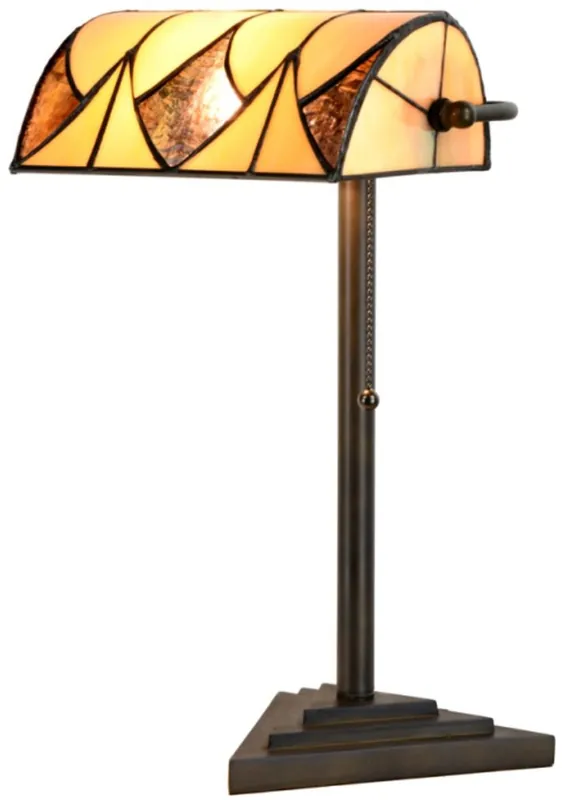 Mega-Angebot Casa Padrino lampe de table Tiffany de luxe noir / jaune 22 x 14,5 x H. 42 cm - Lampe de Bureau