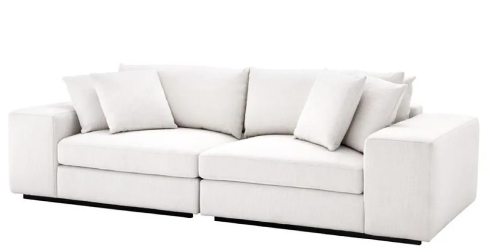 Zertifiziert Casa Padrino Canapé de Salon de Luxe Blanc / Noir 280 x 120 x H. 90 cm - Mobilier de Luxe