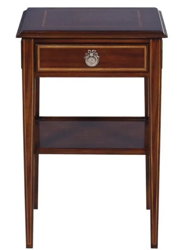 Neuheit Casa Padrino Table d'Appoint de Salon de Style Art Nouveau en Bois d'Acajou et Tiroir de Style Brun Foncé / Or 40 x 40 x H. 61 cm - Qualité de Luxe