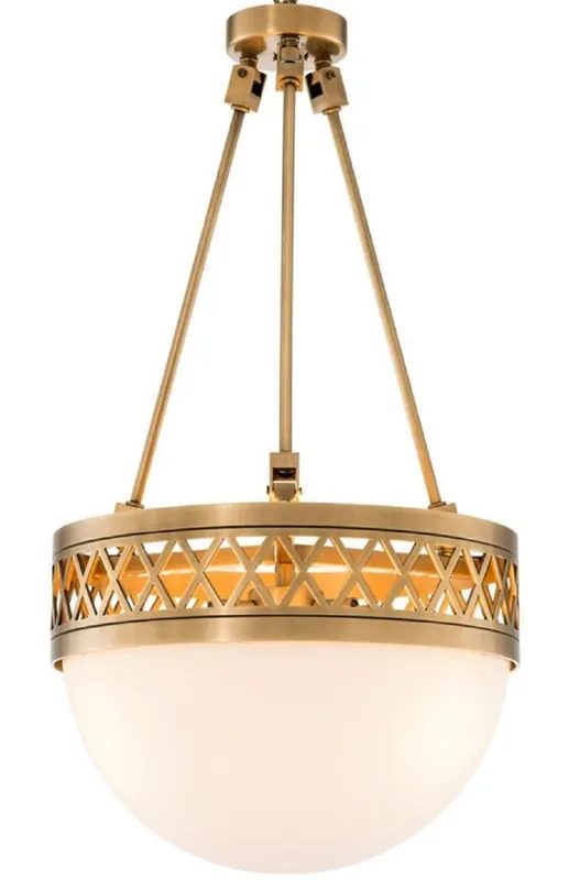 Garantierte Lieferung Casa Padrino lustre de luxe laiton antique / blanc Ø 36 x H. 67,5 cm - Qualité de Luxe