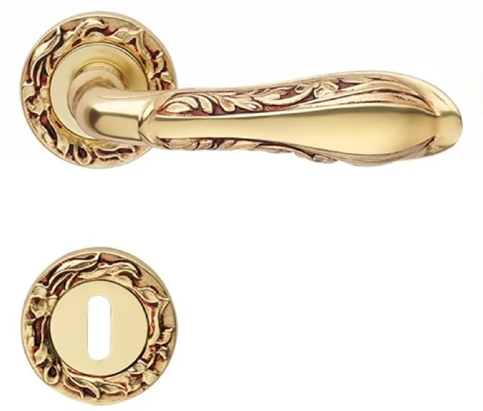 Casa Padrino ensemble de poignée de porte Art Nouveau or français 15 x H. 5,3 cm - Poignées de Porte Baroque & Art Nouveau Schnäppchen