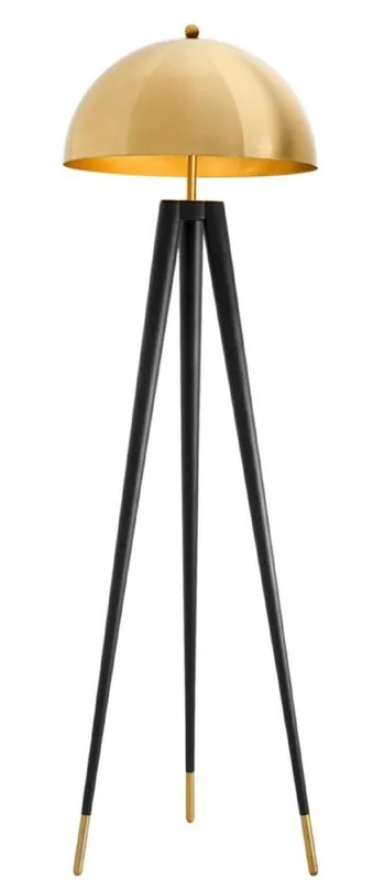 Knallerangebot Casa Padrino lampadaire de luxe or / noir Ø 50 x H. 165 cm - Lampadaire Trépied avec Abat-Jour Rond en Métal