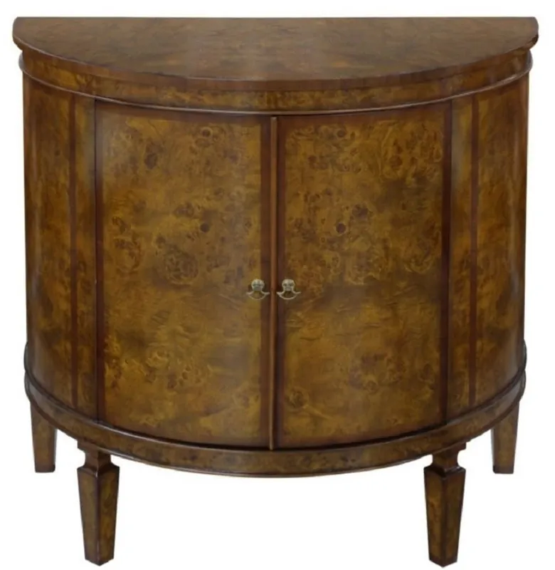 Bestseller Casa Padrino commode Art Nouveau luxe brun clair / marron 84 x 45 x H. 83 cm - Petit Meuble Demi-Circulaire à 2 Portes