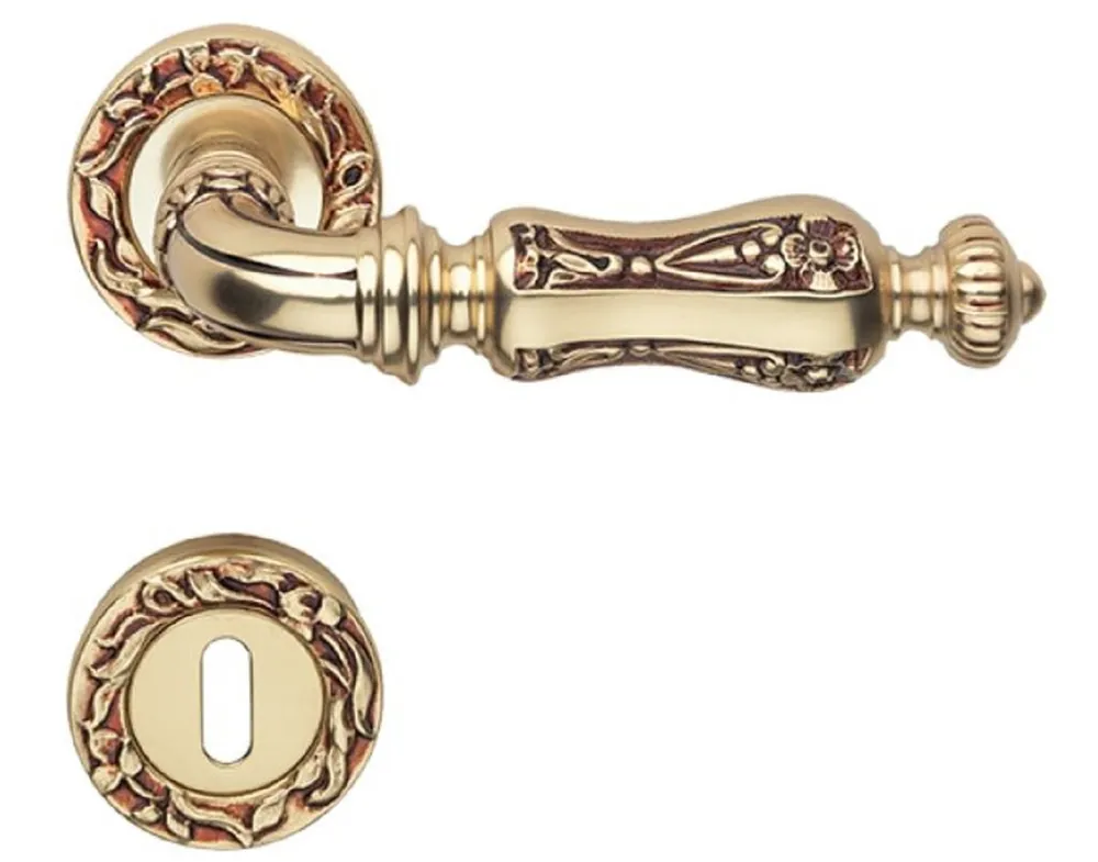 Casa Padrino ensemble de poignée de porte baroque or français 15,5 x H. 5,3 cm - Poignées de Porte de Style Baroque Aktuell