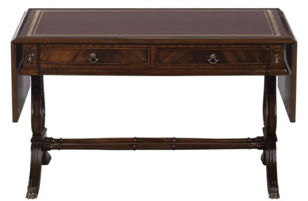 Mega-Angebot Casa Padrino Table Basse Baroque de Luxe Marron Foncé / Marron 84 x 56,3 x H. 49,5 cm - Meubles de Salon