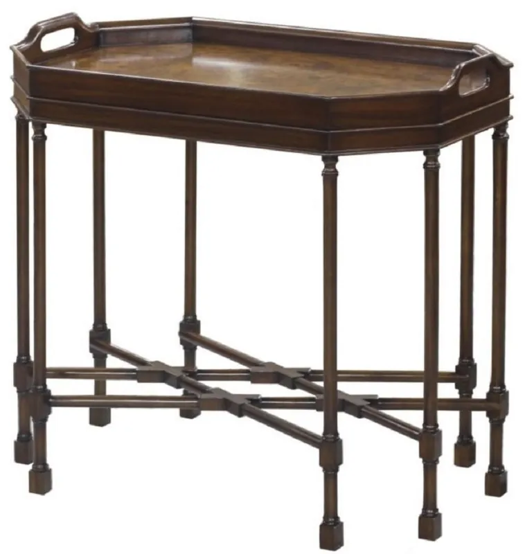 Preisreduziert Casa Padrino table basse de luxe marron foncé / marron 66 x 41 x H. 62 cm - Table de Service avec Plateau Amovible